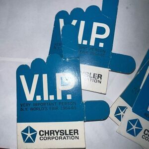Vintage Set of Seven New York World’s Fair Chrysler Corporation VIP Badge Pin 19